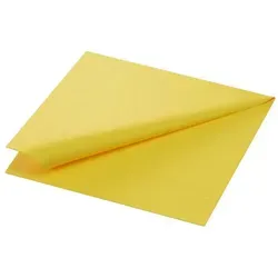 Duni Papierserviette Duni Servietten, Zelltuch, 3-lagig, Gelb, 1/4 Falz 33 x 33 cm - gelb