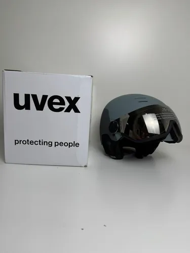 Uvex Skihelm mit Visier Wanted Visor Glacier Rhino 54–58 cm von uvex
