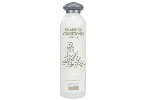 Greenfields Hundeshampoo für weißes Fell, 250 ml - Das Greenfields Hundeshampoo für weißes Fell reinigt sanft und lässt helle Fellbereiche strahlen. Mit wertvollen Kamillenextrakten für eine optimale Pflege und einfache Kämmbarkeit. Ideal für die regelmäßige Anwendung.