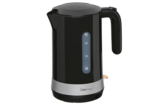 Clatronic WK 3452 Wasserkocher Schwarz 1.8l - Wasserkocher mit 1.8l Fassungsvermögen, automatischer Abschaltung und Überhitzungsschutz für sicheres Kochen. Ideal für die schnelle Zubereitung von heißen Getränken.