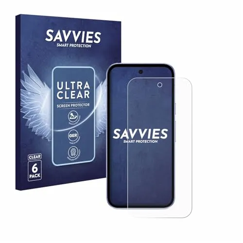 Savvies 6 Stück Schutzfolie für Google Pixel 9a Displayschutz-Folie Ultra-Transparent