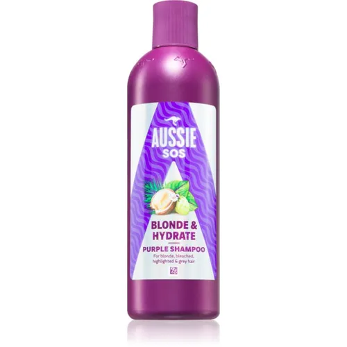 Aussie SOS Blonde & Hydrate Silbershampoo und Tönungsshampoo für blonde Haare 300 ml