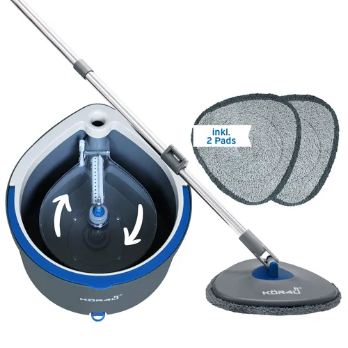 kör4u Wischmopp Set mit Eimer und 2-Kammer-System
