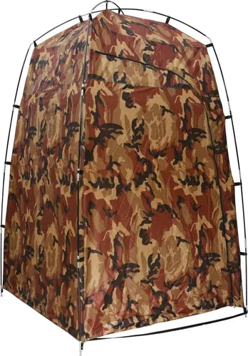 vidaXL Dusch- und Umkleidezelt Camouflage - Praktisches Duschzelt für Camping und Strand, bietet Privatsphäre mit großer Reißverschlusstür und zwei Innen Taschen. Leicht zu transportieren in der Tragetasche und ideal für öffentliche Orte.