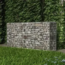 vidaXL Gabione 200x50x100cm - Stabiler Steinkorb für Garten und Landschaftsgestaltung - Dekorative Zäune, ideal für Stützmauern und Sichtschutz, aus rostfreiem verzinktem Stahl für hohe Stabilität und Langlebigkeit.
