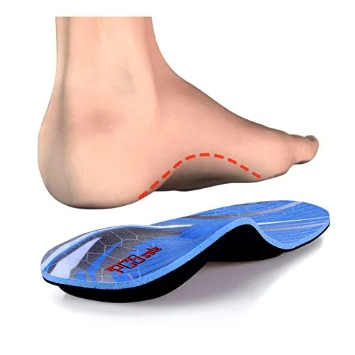 PCSsole Orthopädische Einlegesohlen für Arbeitsschuhe, Freizeit, Sport, Komfort für Herren und Damen Schuheinlagen für Plattfüße, Plantarfasziitis, Fersensporn, Fußschmerzen. Blau, EU37-38.
