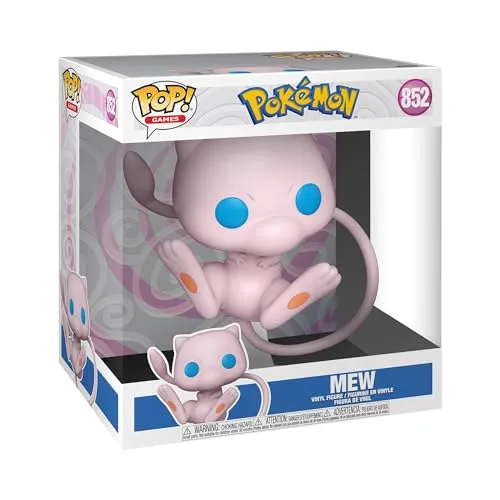 Pokemon Super Sized Jumbo POP! Vinyl Figur Mew 25 cm - Aufstellfigur & Statue, beeindruckende 25 cm große Mew Figur - ein Must-Have für jeden Pokemon-Fan!