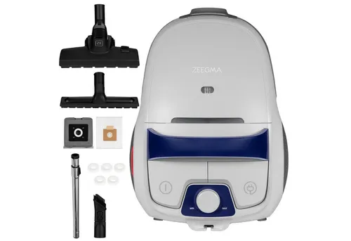 Zeegma ZONDER VERRE Klassik Staubsauger mit Beutel - Bodenstaubsauger mit 800 W, allergikerfreundlich und leiser Betrieb mit nur 68 dB. Hohe Saugleistung und Reichweite von 12 m für mühelose Reinigung großer Flächen.