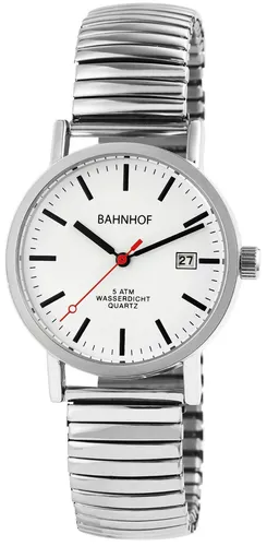 Armbanduhr Bahnhof Quarz 35 mm - Herren Armbanduhr mit 50 m Wasserdichtigkeit, elegantem Edelstahlzugband und praktischer Datumsanzeige – perfekt für jeden Anlass!