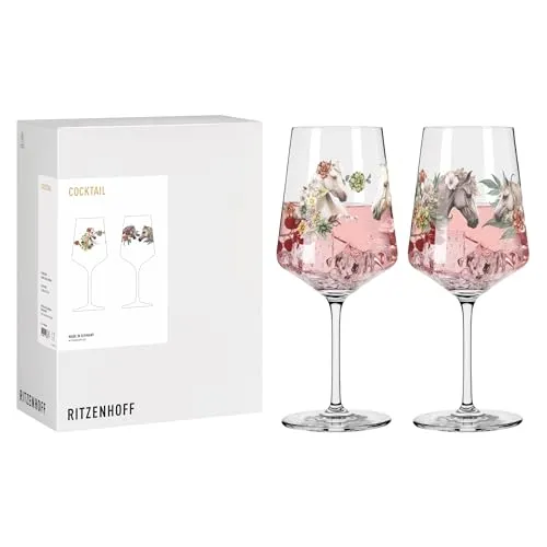 Ritzenhoff Longdrinkglas Reitgold, Kristallglas von Ritzenhoff