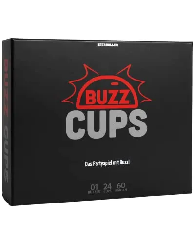 Buzz Cups - Das actionreiche Partyspiel - Gesellschaftsspiel für 2-6 Spieler, mit wasserfesten und knickresistenten Karten. Ideal für unvergessliche Spieleabende voller Lacher und Spannung!