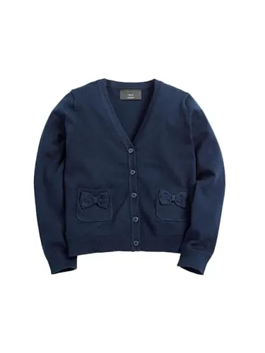 NEXT Mädchen Strickjacke mit Tasche und Schleife Marineblau 5 Jahre