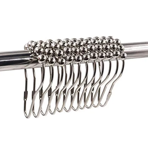 Ulable 24 Stück Duschringe Duschvorhangringe Edelstahl mit Gleitsystem