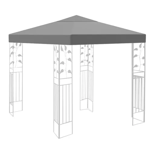Ersatzdach Pavillon 3x3m Wasserdicht stabil Winterfest 160g/m² Grau Einzeldach Gartenpavillon Pavillondach Faltpavillon Sturmfest Partyzelt Ersatzbezug Top Abdeckung Baldachin