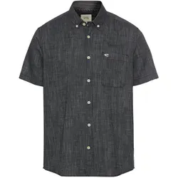 camel active Herren Kurzarmhemd mit Strukturmuster Dunkelblau - T-Shirts für Herren, aus 100 % Baumwolle für ein weiches Tragegefühl und mit klassischem Button-Down-Kragen, ideal für legere Anlässe.