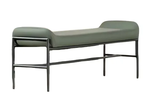 Bank Sitzbank Polsterbank Schlafzimmermöbel Grün Kunstleder Sitzer