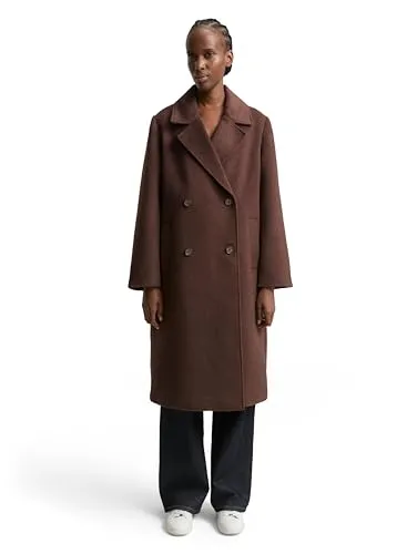 TOM TAILOR Denim Damen Mantel 1047542 in Soft Chocolate Brown, Größe L - Funktionsjacke für Damen mit optimaler Passform und hohem Tragekomfort – ideal für stilvolle Looks in der kalten Jahreszeit.