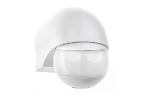 HUBER Motion 3 Infrarot Bewegungsmelder 180° Innen/Außen Bewegungssensor IP44 I 230V Bewegungsmelder LED geeignet, horizontal/vertikal verstellbar, weiß