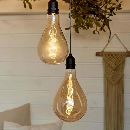 hellum LED Hängelampe Outdoor 2er Set in gold von Hellum