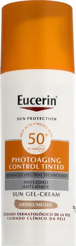 Eucerin CC Cream FPS 50+ - Sonnenschutzmittel mit Farbpigmenten für einen einheitlichen Teint, schützt vor Sonnenbrand und sorgt für einen natürlichen, bronzierten Look.