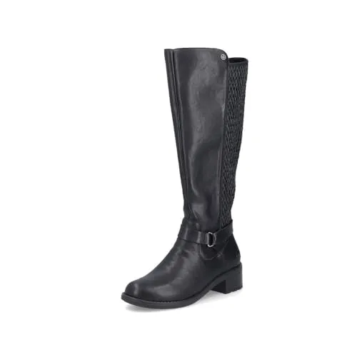 Rieker Damen Winterstiefel 75490, schwarz (00), 43 EU - Wanderschuhe mit herausnehmbarer Innensohle für individuellen Komfort, ideal für kalte Tage und Übergangszeiten.