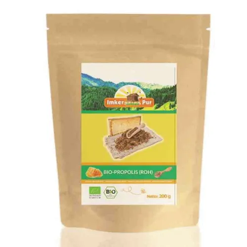 Bio Propolis roh von ImkerPur, 200 g - Antibakteriell & Rückstandsfrei - Brotaufstriche, natürliche Unterstützung für Ihr Immunsystem, 100% rein und ohne Rückstände, ideal als täglicher Immun-Booster.