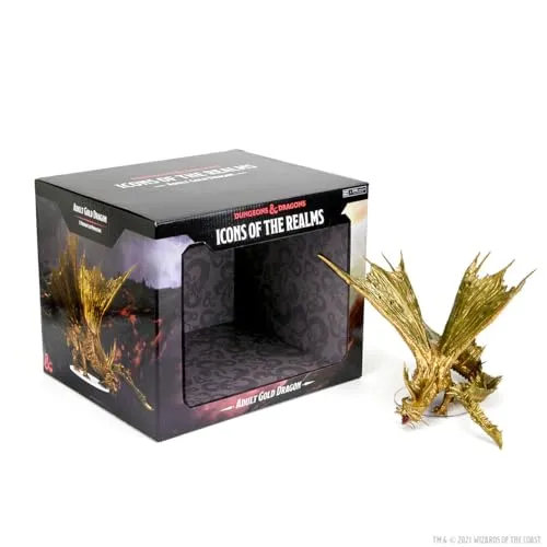 D D Icons of The Realms: Adult Gold Dragon Figur