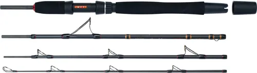 WFT Steckrute Go North II 4pcs. 50lbs 2,10m - Angelruten für das Tiefseeangeln in Norwegen, ausgestattet mit robusten LTC „EINMAL-FÜR-IMMER“ Ringen und einem sensiblen Kohlefaserblank für präzise Bissanzeige.