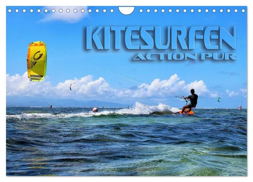 Kitesurfen - Action pur (Wandkalender 2026) - Hochwertiger Fotokalender mit 12 beeindruckenden Kitesurf-Bildern, robust und ideal für jeden Raum. Spiralbindung sorgt für einfache Handhabung und Aufhängung. Perfekt als Geschenk für Wassersportliebhaber!