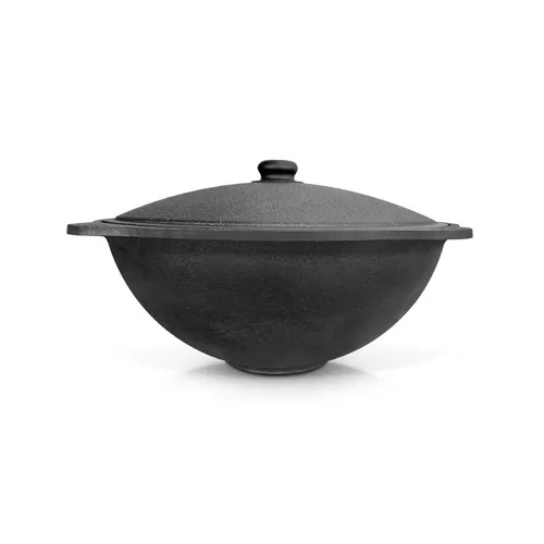 Kasan Gusseisen, Deckel Alu, Campingtopf Kessel, WOK Kazan Plov Ø 36 cm, 8 L