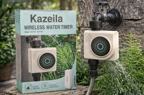 Kazeila Wireless Water Timer HCT-611-HCG-001 - Bewässerungscomputer & Wasserzeitschaltuhren, kabellose Steuerung für präzise und zeitsparende Gartenbewässerung