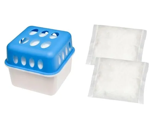 Invest 1x Luftentfeuchter inkl. 2x 400g Nachfüllpack Granulat Raumentfeuchter für Küche Bad Camper, Feuchtigkeitsabsorber ohne Strom, Schutz gegen Schimmel & Gerüche, geruchsneutral