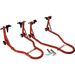 Citomerx Motorradständer / Montageständer 2er Set - Praktisches 2-teiliges Set für sicheren Stand bei Motorrädern mit Zweiarmschwinge. Ideal zum Reifenwechsel, Kette schmieren oder Einlagern. Verstellbare Aufhängungen und einfache Handhabung.