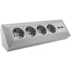 ChiliTec Tischsteckdose 23662 – 4x Schutzkontakt & 2x USB-A - Steckdosen & Zubehör – Praktische Tischsteckdose ohne Zuleitung, ideal für direkten Anschluss an 230V. Mit 4x Schutzkontakt und 2x USB-A für schnelles Laden, perfekt für Büros und Home-Office.