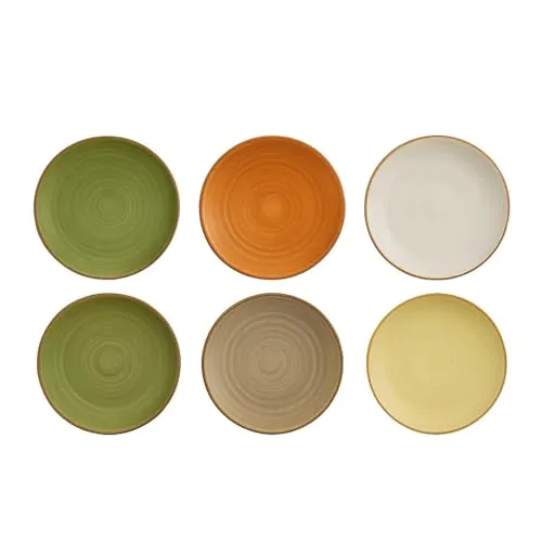 Herbst & winter 6er-Set schöne Speiseteller Ø27 cm Keramik Teller Platzteller Salatteller Vorspeisenteller Pizzateller Keramikteller Pastateller Servierteller Servierplatte