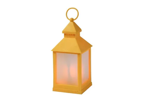 MARELIDA LED Laterne LED Laterne mit Flammeneffekt flackernd 24cm Batteriebetrieb gelb, LED Classic, ultra-warmweiß / bernstein (1800K bis 2100K)