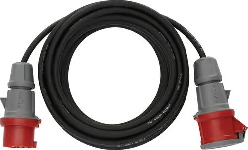 Brennenstuhl Professional CEE Verlängerungskabel IP44 - 10m Starkstrom-Gummikabel mit CEE-Stecker, ideal für Baustellen und industrielle Anwendungen, Made in Germany