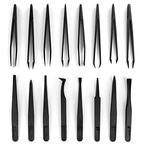 Pcs Kunststoff Antistatischer Pinzette,Präzise Pinzetten Elektronik Set Präzisions-Anti-Statik-Pinzette für Compute Elektronische Reparaturen Schmuck Präzisionsarbeit(8 Größe) 16