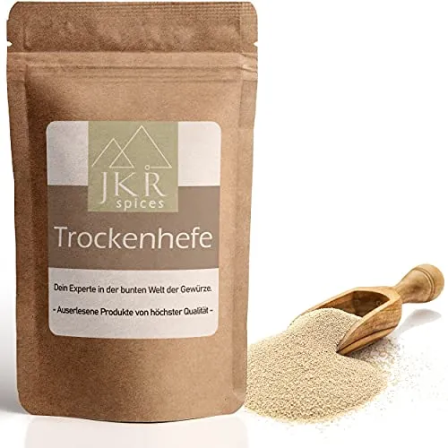 JKR Spices Trockenhefe - Hefe Pulver Backhefe Brothefe Backhilfe Backhelfer Treibmittel Ideal zum Backen von Brot, Pizzateig, Hefezopf und vielem mehr (250 GR)