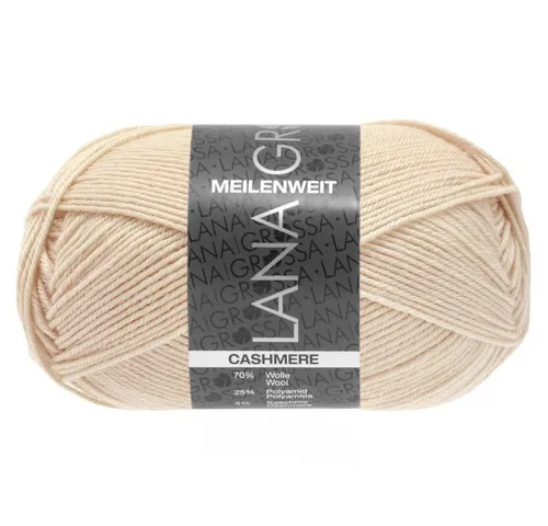 LANA GROSSA Meilenweit 50g Cashmere - Waschmaschinenfestes Handstrickgarn, 70% Schurwolle und 5% Kaschmir für luxuriöse Socken und kreative Projekte