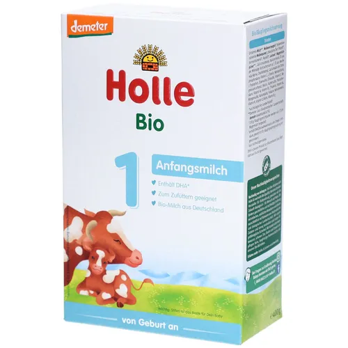 Holle Bio 1 Anfangsmilch von Geburt an - Anfangsnahrung für Säuglinge (0-5 Monate), leicht verdaulich und ideal als Muttermilchersatz. Enthält DHA für die Entwicklung des Gehirns.