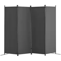 VEVOR Faltbarer Raumteiler 4-teilig Grau - Paravent mit stabiler Unterstützung, flexibel anpassbar und leicht verstaut. Ideal für Wohnräume und Büros.