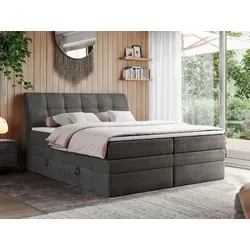 Boxspringbett Stauraumbett mit LED Kopfteil in gold von MKS Meble