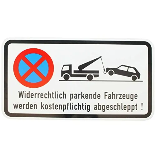 ORIGINAL Verkehrsschild Zusatzschild PARKVERBOT 330x600 mm - Hochwertiges Zusatzschild für Parkverbot mit klaren Hinweisen. Robuste Hart-Aluminium-Ausführung, ideal für Grundstücke. Made in Germany, erfüllt höchste Qualitätsstandards.
