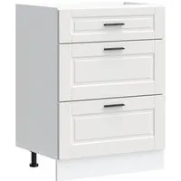 Deluke Küchenunterschrank 60x81.5 cm – Weiß, Holz, Praktischer Stauraum