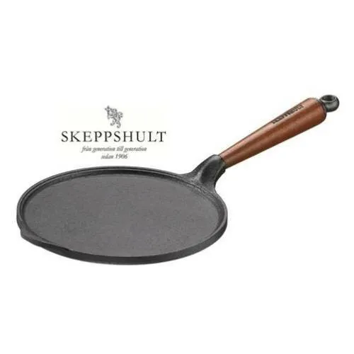 Skeppshult Gusseisen Crepe Pfanne Ø 23 cm mit Walnussholzgriff - Hochwertige Pfanne aus Gusseisen, ideal für perfekte Crepes und gleichmäßige Wärmeverteilung, Kategorie: Pfannen.