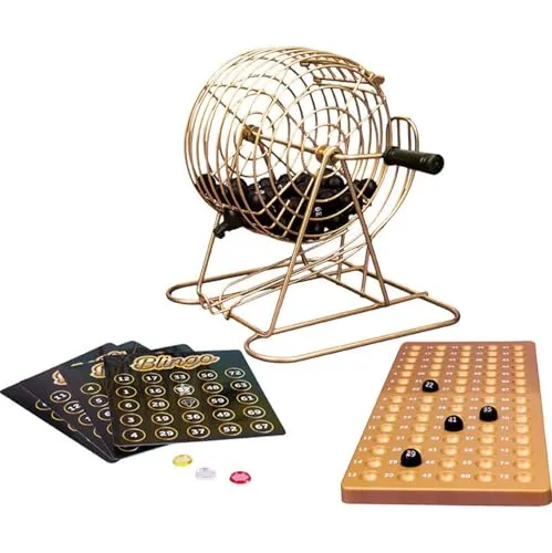 Fizz Creations BLINGO Spiel - Bingo-Spiel mit einzigartigen Blingo-Anrufen, ideal für unterhaltsame Abende mit Familie und Freunden. Enthält Metallkäfig, 75 Zahlen und 18 Bingo-Karten für das ultimative Spielerlebnis.