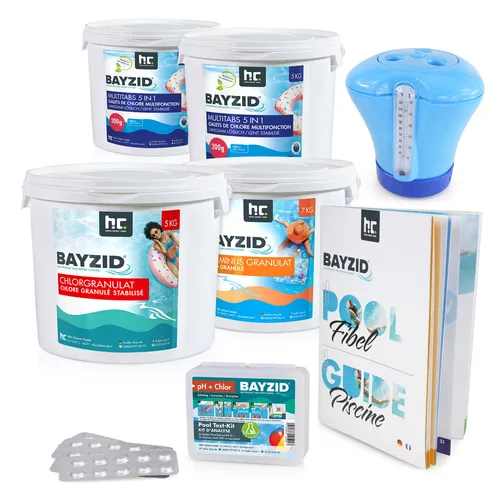BAYZID® Starterset für große Pools - Wasserpflegeprodukte für große Pools, enthält Biozid-Produkt zur effektiven Poolreinigung und -pflege.