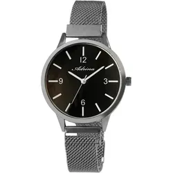 Adrina Quarzuhr AR0036 - Elegante Damenuhr mit Edelstahl-Milanesearmband - Armbanduhren mit hochwertigem Quarzuhrwerk, stilvolles roségoldenes Milanesearmband mit praktischem Magnetverschluss für individuelle Anpassung.