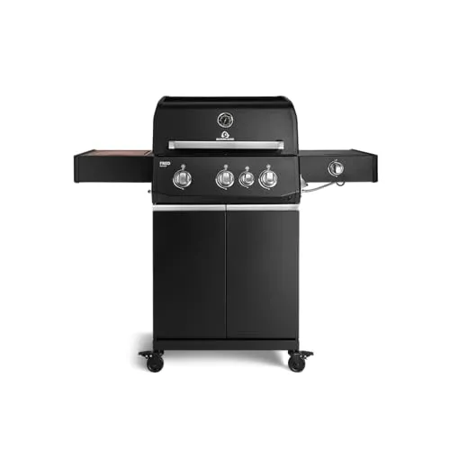 BURNHARD® Gasgrill FRED Deluxe mit 3 Brennern - Vielseitiger 3-Brenner Gasgrill mit Edelstahl-Stabbrennern und Infrarot-Keramikbrenner für perfektes Grillvergnügen. Robuste Bauweise und großzügige Grillfläche für bis zu 10 Personen – ideal für gesellige BBQ-Abende.